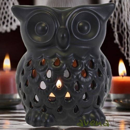 Black owl ceramic oil - black,