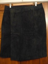 BETH TERRELL SUEDE WRAP SKIRT