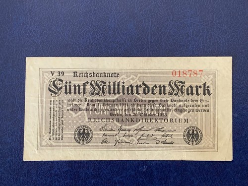 1923 german billion mark - 5,