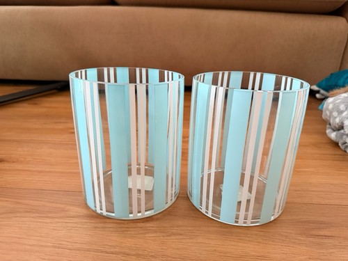 Pair aqua blue white - blue,