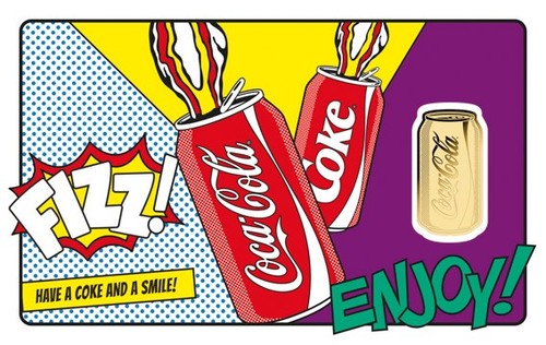 Coca cola pop art can - coca-cola, gold