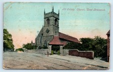 2 POSTCARDS WEST BROMWICH ALL SAINTS CHURCH 1907 SANDWELL LORDSWOOD ROAD ADDRESS