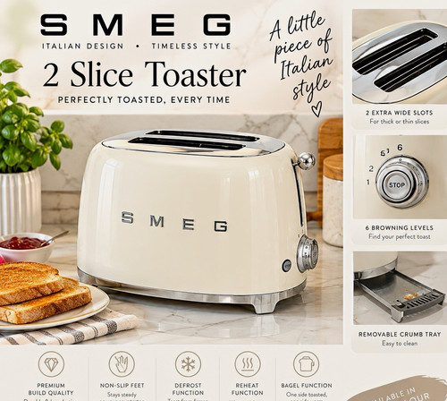 Smeg slice toaster cream - smeg, 2