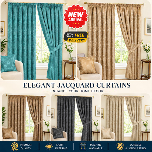 Luxury jacquard pencil pleat - luxury,