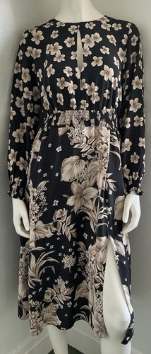 Zara black floral midi dress - zara,