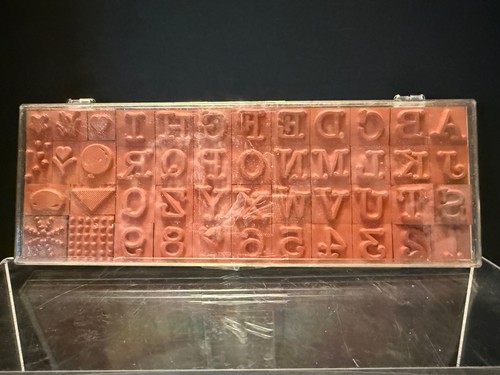 Rubber stamp alphabet - rubber,