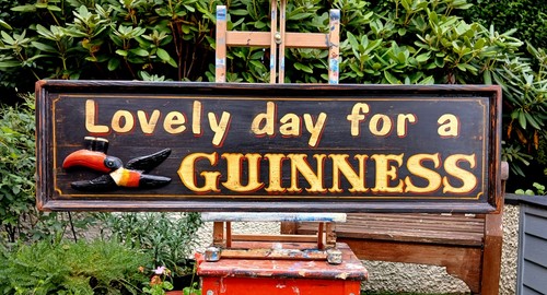 Hand made vintage guinness pub - made,