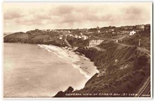 St Ives Cornwall Carbis Bay General View - Vintage Roach Real Photo Postcard X23