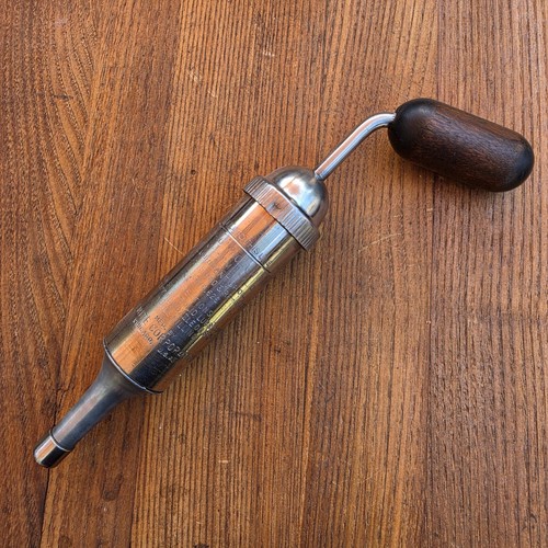 Antique wooden handle grease - handle,