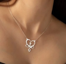 Ladies Cross Heart Necklace