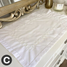 Luxury White Pure Cotton Handmade Lace 40x60cm Placemat Tray Cloth Centerpiece