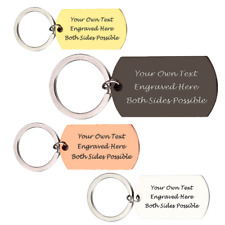 Personalised Keyring Engraved Keychain Custom Any Text Birthday Fathers Day Gift