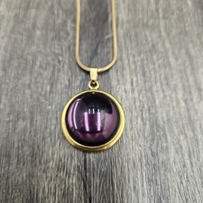 Lalique Round Purple Cabochon