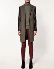 Zara Contrast Sleeve Coat