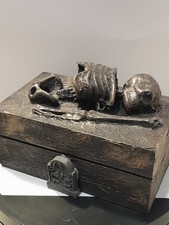 Dolls House Halloween Wooden Storage box  Accessories 1:12 Scale 