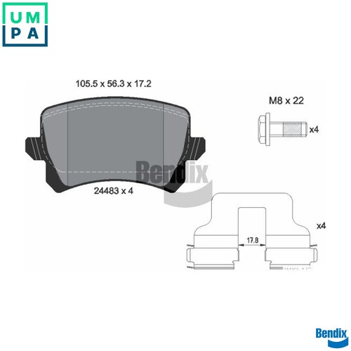 Brake pad set - pad,