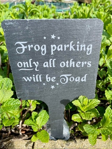 Garden slate sign frog - sign, "frog