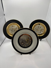 3 X Imperial Chokin Japanese Gold Trimmed Plates Yoshinobu Hara