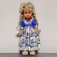 Vintage Military Dutch Doll With Wooden Shoes 10” Tall 1970s Collectible Holland