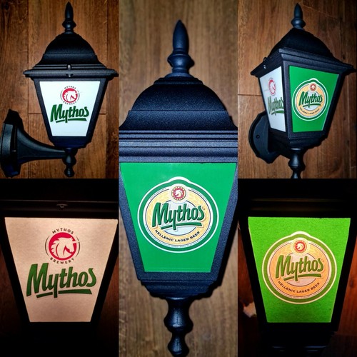 Mythos beer wall light greek - light,