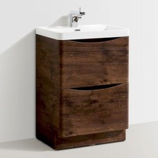 500mm-600mm Or 900mm Wall Floor Mounted Bathroom Vanity Unit Chestnut Sink Unit 