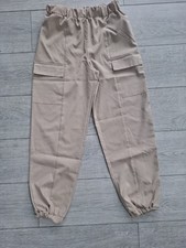 Girls Lipsy Polyester Cream Combat Pants (Age 11-12 Years)