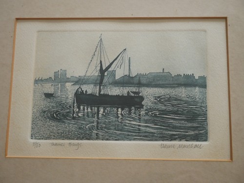 Thames barge signed - barge",, &