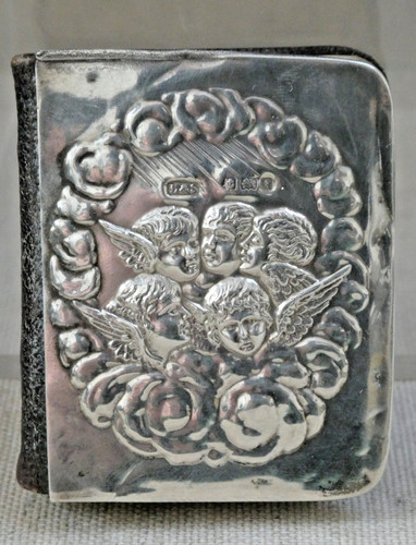 Silver mounted miniature book - silver,