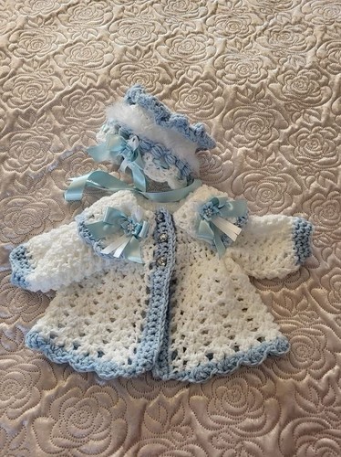 Hand crochet baby cardigans - hand,