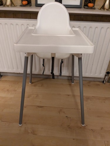 White plastic ikea highchair - white,