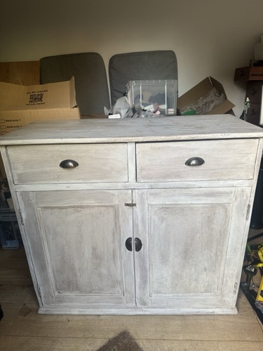 Vintage pine iinen cupboard - vintage,