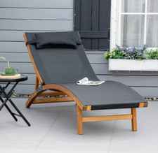 Wooden Sun Lounger Garden