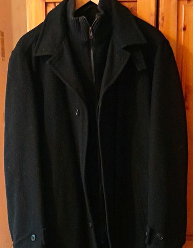 Men black pea coat button - men's,