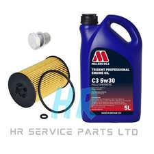5L MILLERS 5W30 OIL FILTER SERVICE KIT CHANGE FOR AUDI A3 SPORT 1.6 TDI SE 2012+