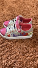Heelys Snazzy X2 Girls UK Size 2 Silver And Pink Sparkles Excellent Condition