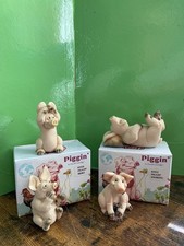 4 Piggin Pig Ornaments Piggin Hero , Snoring , Petrified And Sweetie