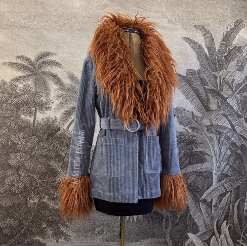 Corduroy afghan belted jacket - afghan,