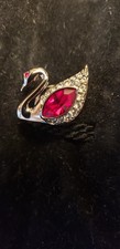 Swarovski Red Crystal Silver