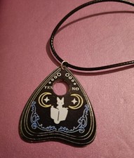 Halloween Necklace. Bat Planchette Necklace. Lobster Clasp Necklace