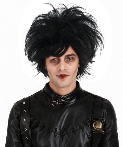Black short wig - black,