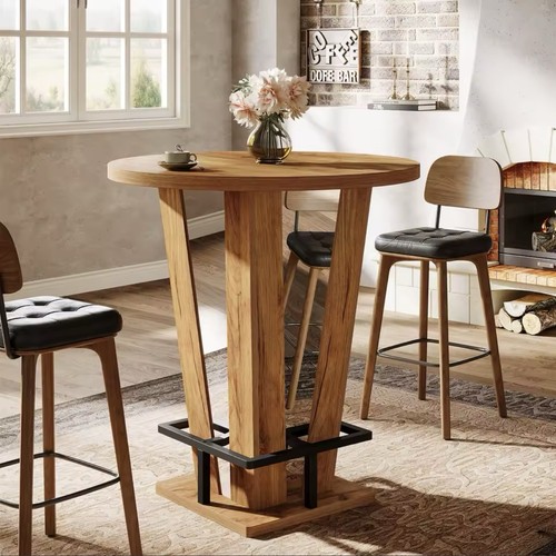 Round bar table 80cm natural - bar,