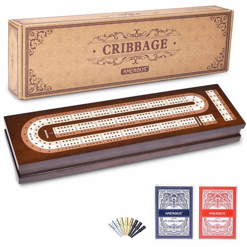 Amerous wooden cribbage board - wooden,