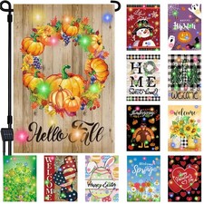 Lighted Seasonal Garden Flags