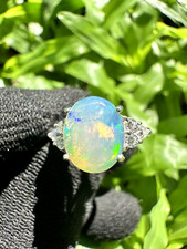 Natural Ethiopian Welo Opal  Woman Ring 925 silver October Birthstone 