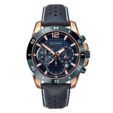 Sekonda Mens 45mm Watch Chronograph Leather Strap RRP £99.99