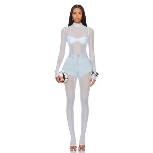 Lapointe mesh mock - mock, neck