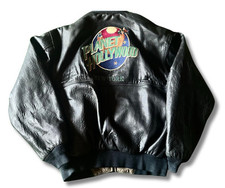 Planet Hollywood New York Vintage Real Leather Jacket Quilted Size XL Reversible