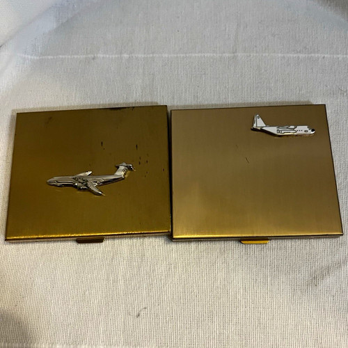 Vintage pair gilt metal powder - pair,
