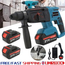For Makita 21V Cordless Drill SDS Rotary Electric Impact Hammer with 2 Batteries
