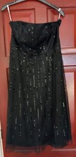 Ladies Black Sequin Sparkly Party Dress Red Herring Size 10